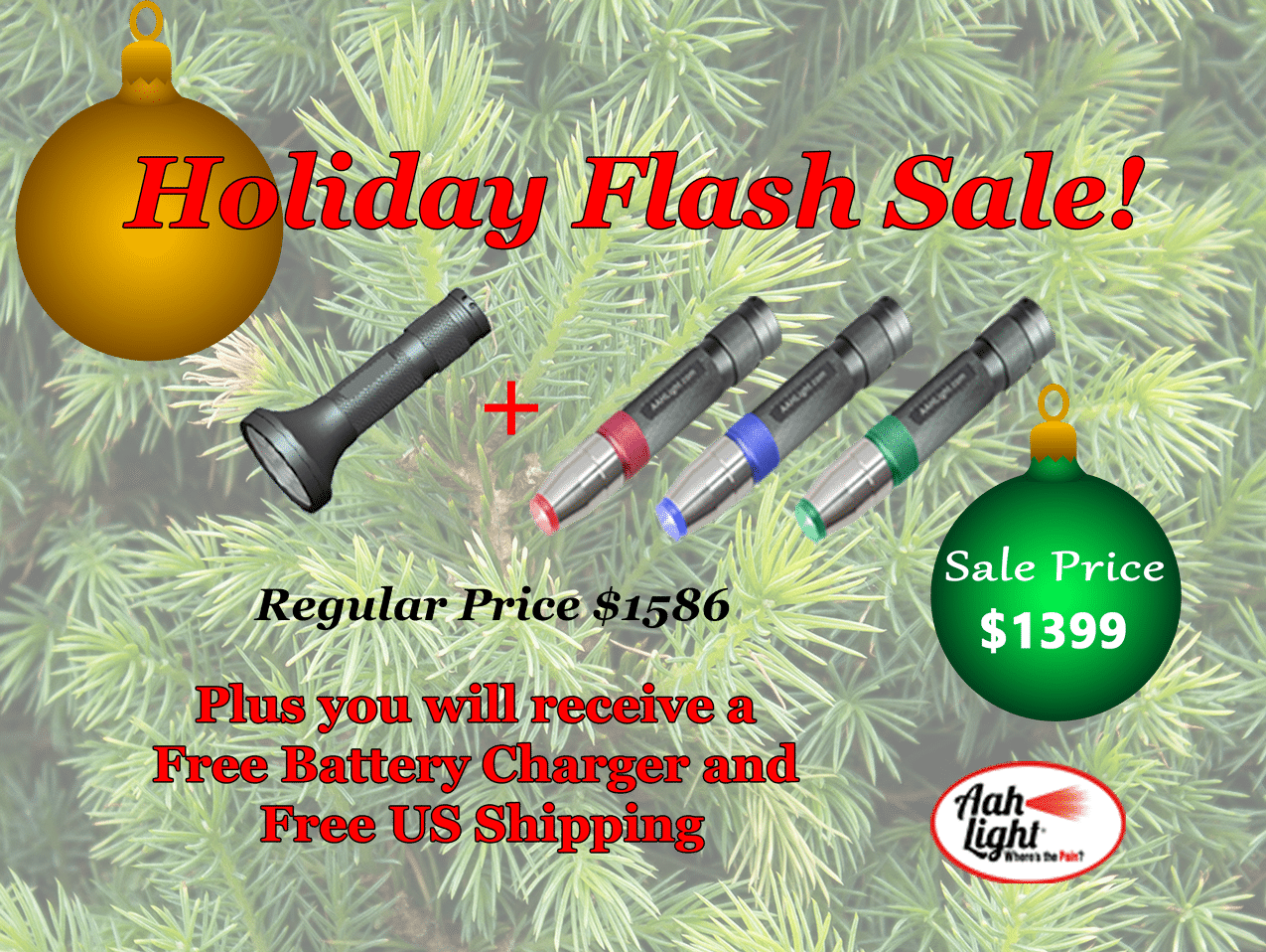 Holiday Flash Sale Pbm And Three Lights - Christmas Tree (1275x958), Png Download