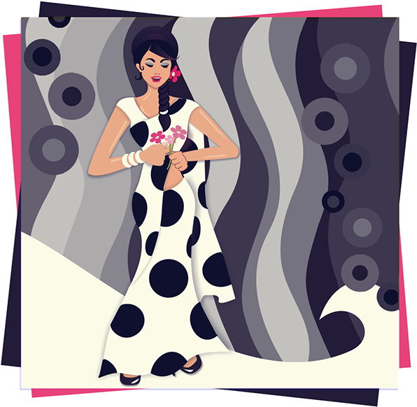 Self Initiated Illustration Project {celebrating 70's - Retro Bollywood Clipart (600x589), Png Download