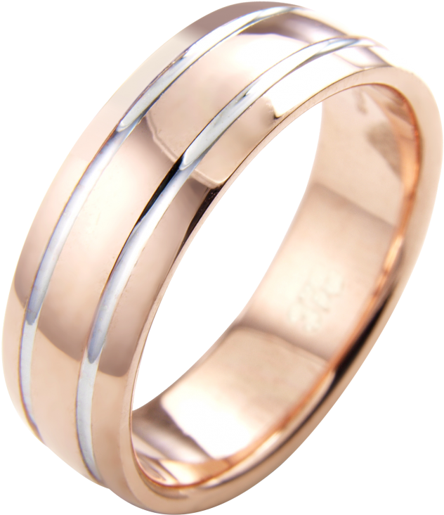 Rose And White Gold Men's Wedding Ring - Rose Gold Mens Engagement Ring (922x1000), Png Download