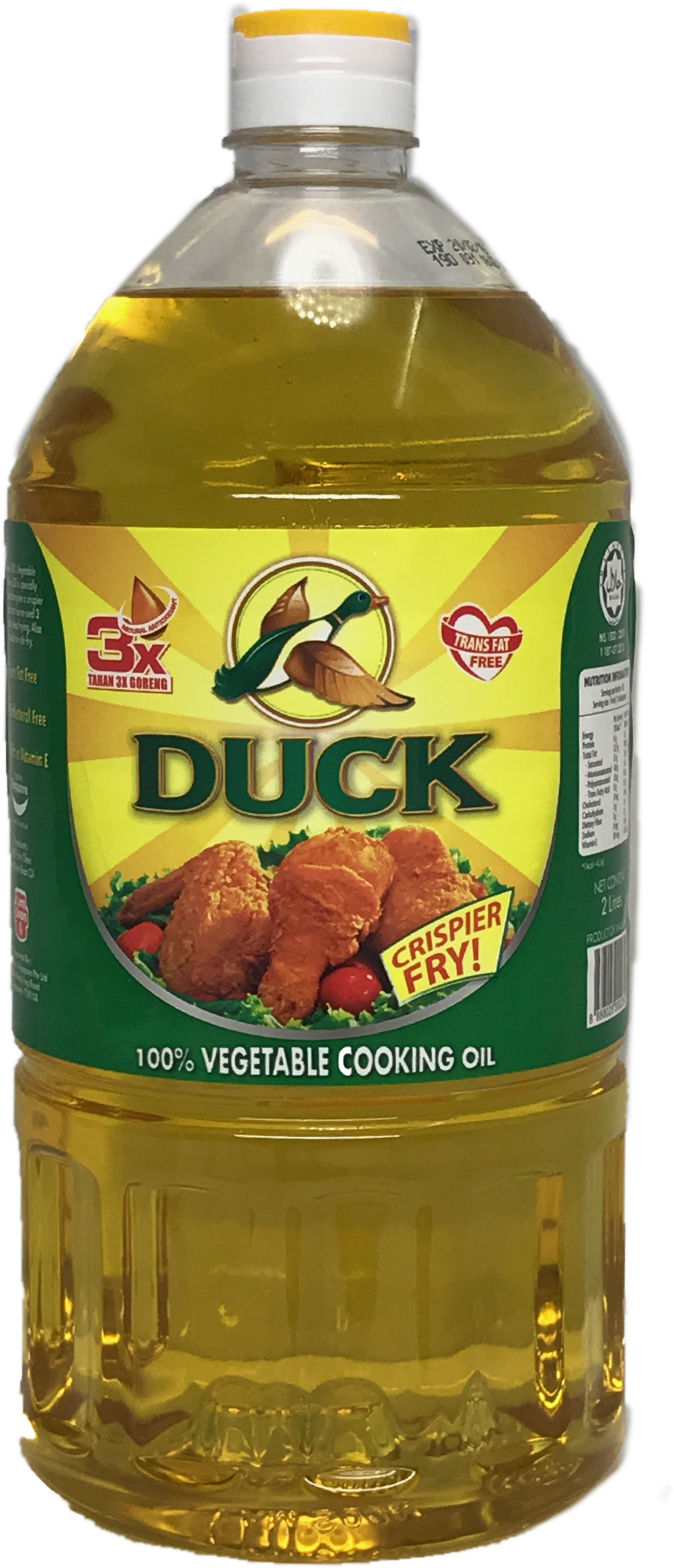 Duck 100% Vegetable Cooking Oil 2l - Plastic Bottle (3024x4031), Png Download