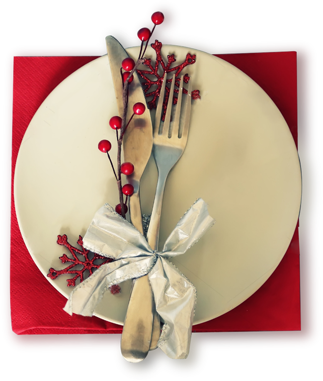 Gazebo Catering Private Parties - Christmas Table Place Setting (986x802), Png Download