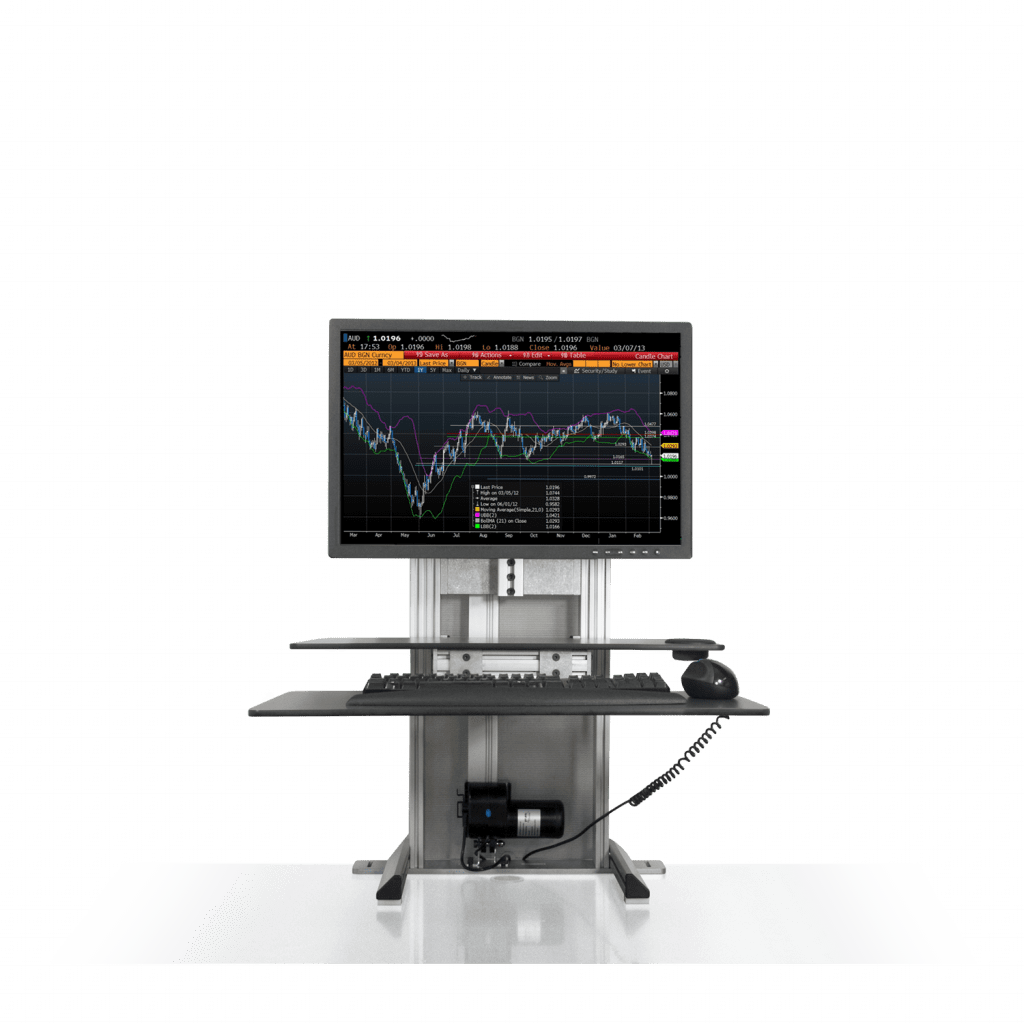One Touch Sit-stand Single - Stand Up Desks 3 Monitors (1024x1024), Png Download