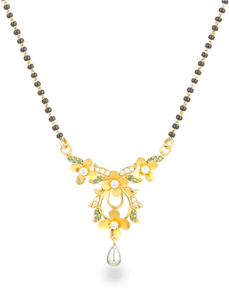 Gold Mangalsutra Pendant - Mangalsutra Design Gold New 2018 (1000x1000), Png Download