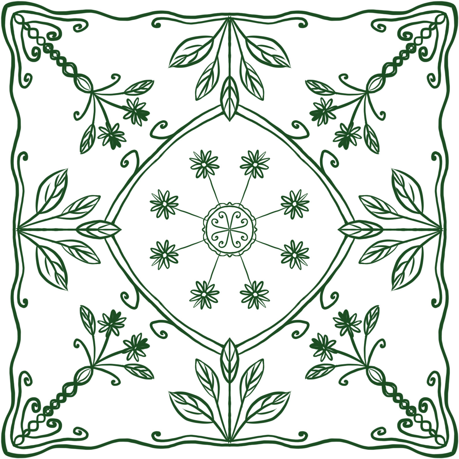 Plant Fresh Green Leaves Shading Png And Psd - Line Art (2000x2000), Png Download