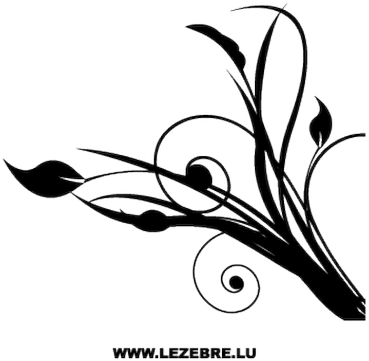 Sticker Deco Ornement Fleurs Design (800x800), Png Download