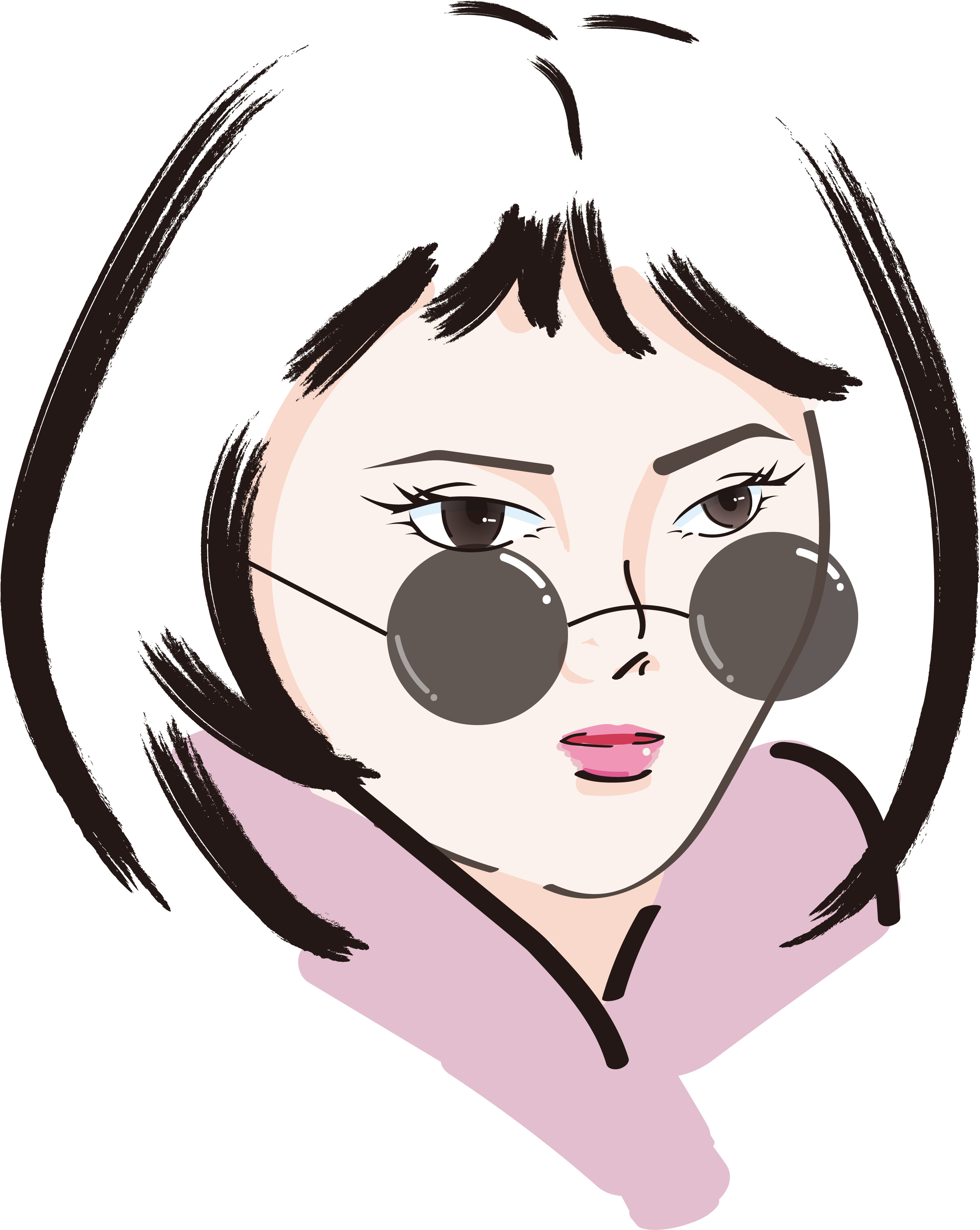 Character Female Sunglasses Fashion Png And Vector - Illustration (4167x4167), Png Download