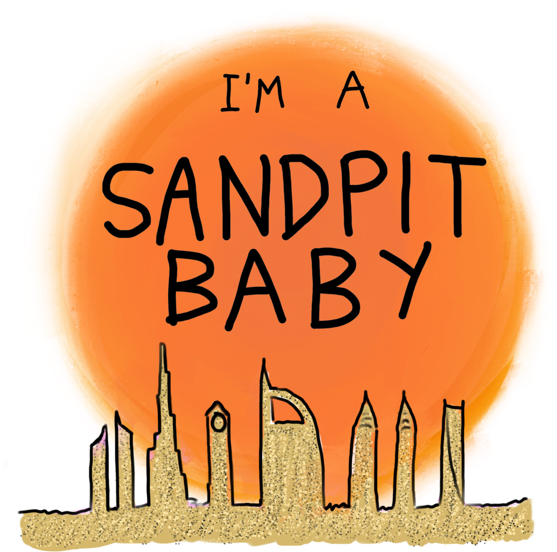 Sandpit Baby Graphic T-shirt And Onesie - Poster (1200x1200), Png Download