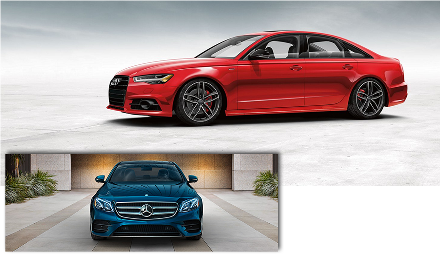 2017 Audi A6 Vs 2017 Mercedes-benz E300 - Bmw 5series Vs Audi A6 (900x530), Png Download