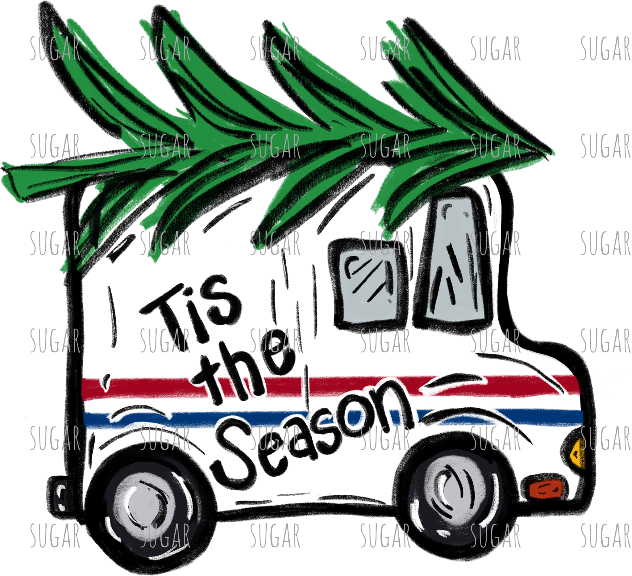 Tis The Season Truck - Tis The Season Mail Truck (2048x1865), Png Download