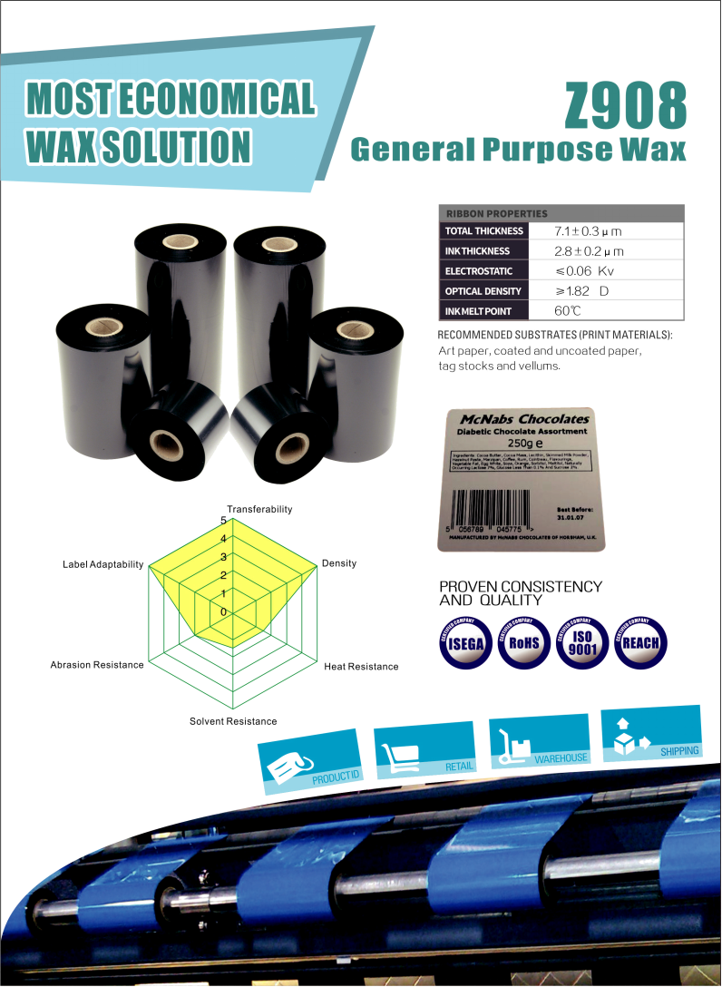 Flat Head Economic Wax Ttr Thermal Transfer Ribbon - Label (796x1088), Png Download