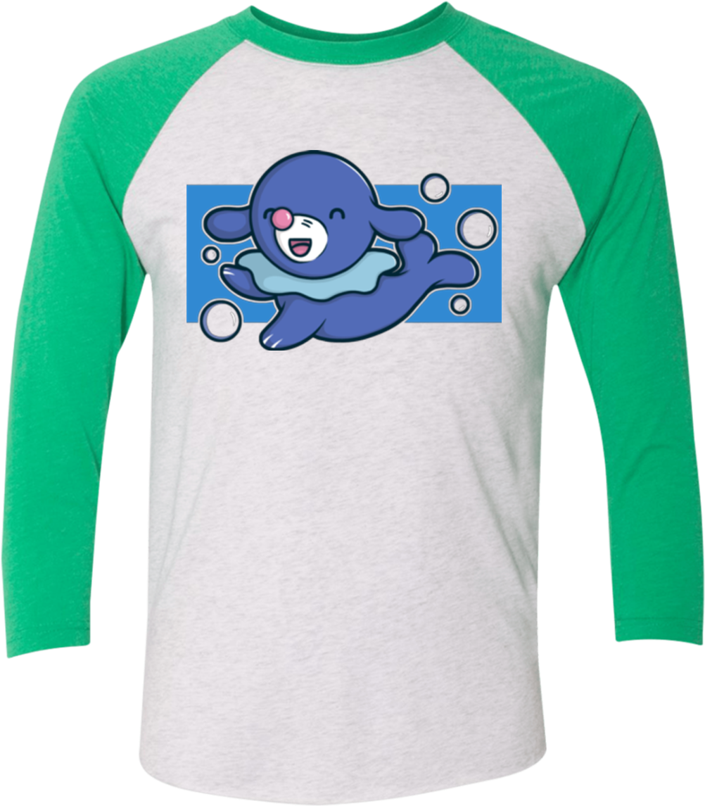 Super Cute Starter Popplio Triblend 3/4 Sleeve - Shirt (1155x1155), Png Download