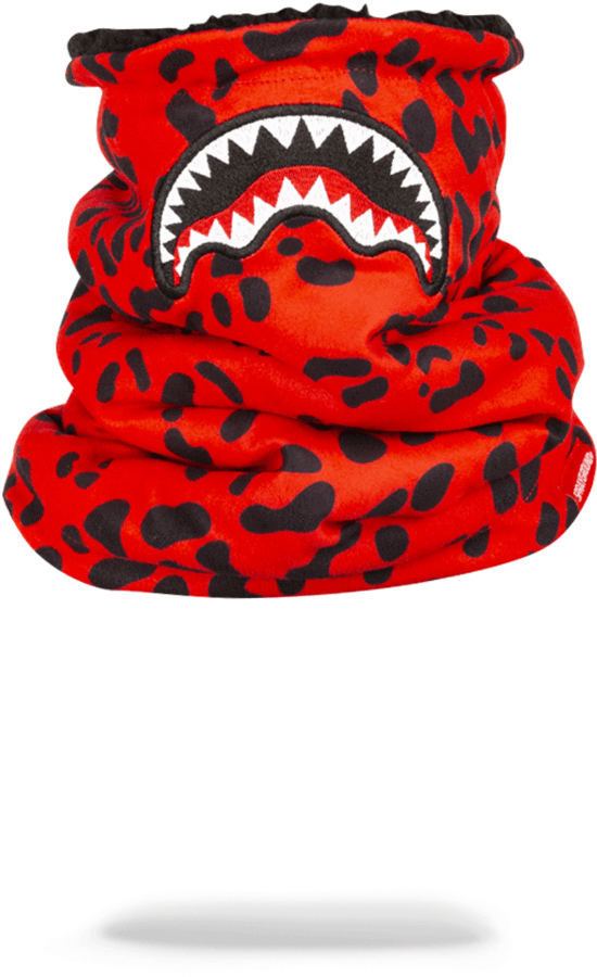Sprayground- Red Leopard Neck Warmer Ski Mask - Sprayground Neck Warmer (900x1148), Png Download