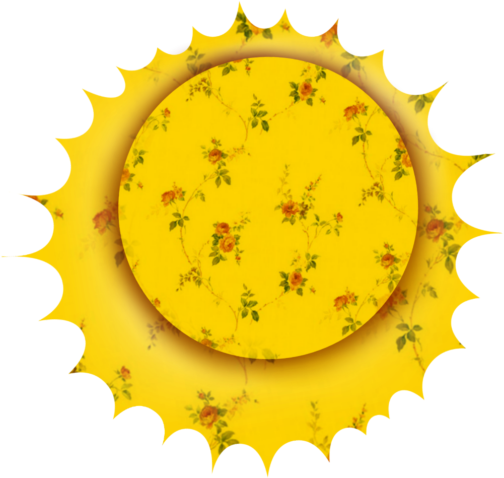 Sun Artsy Floral Yellow Wallpaper - Circle (1024x1020), Png Download