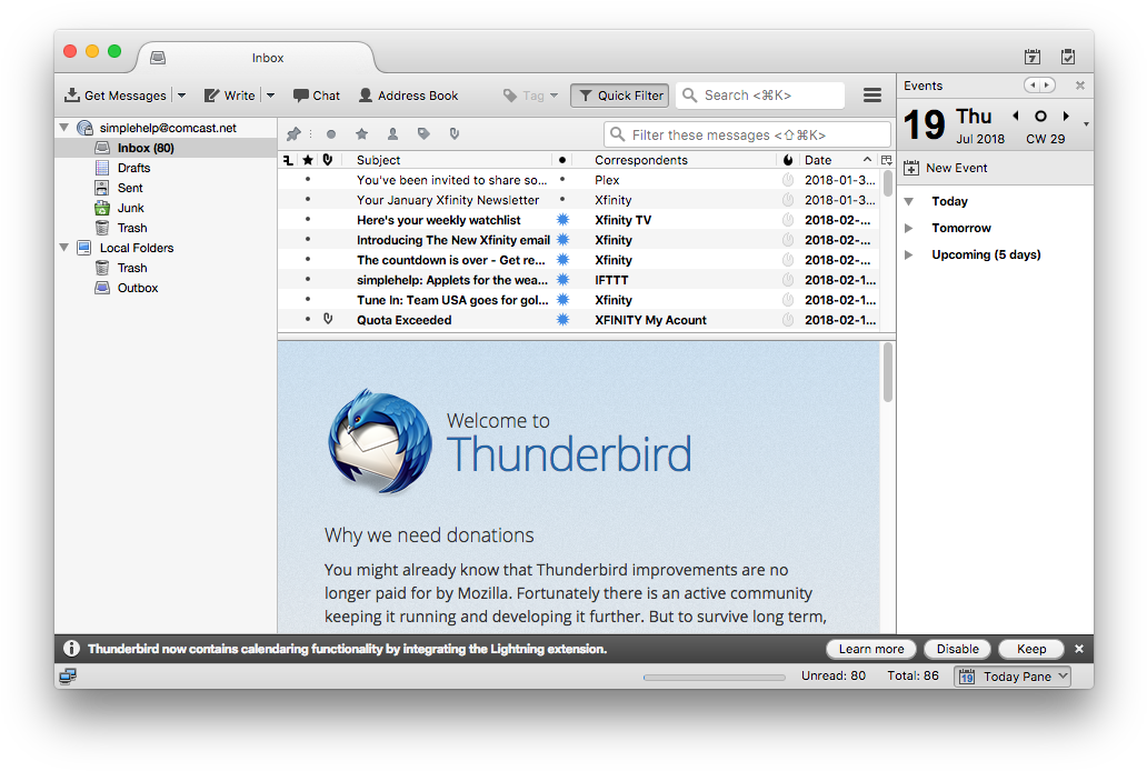 Thunderbird Will Load All Of Your Messages Which Can - Mozilla Thunderbird (1047x705), Png Download