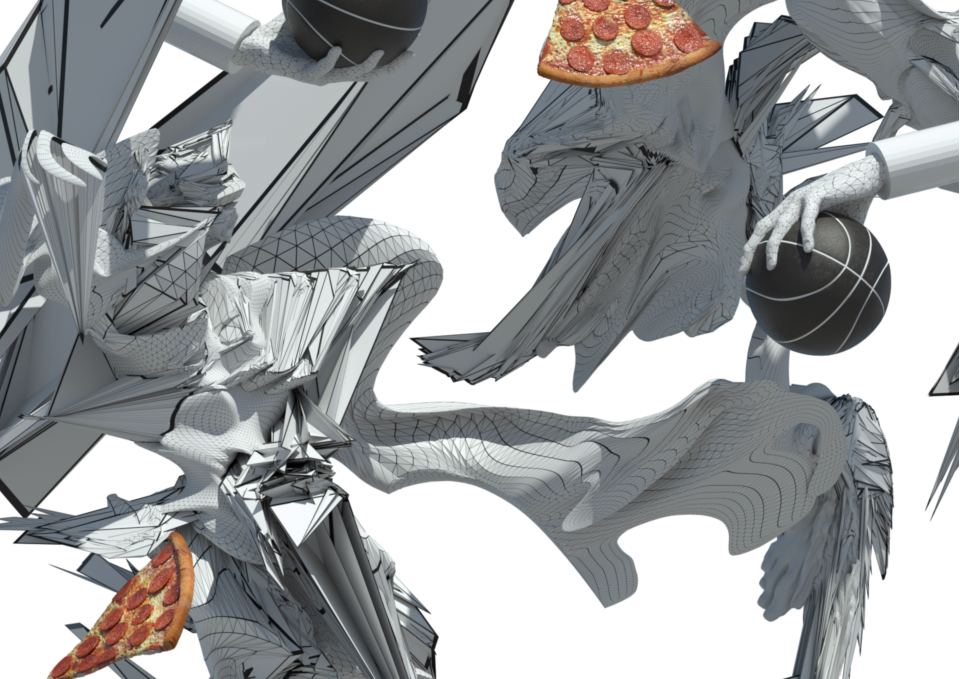 Gundam Pizza Party Space Jam By Shamus Clisset - Action Figure (960x679), Png Download