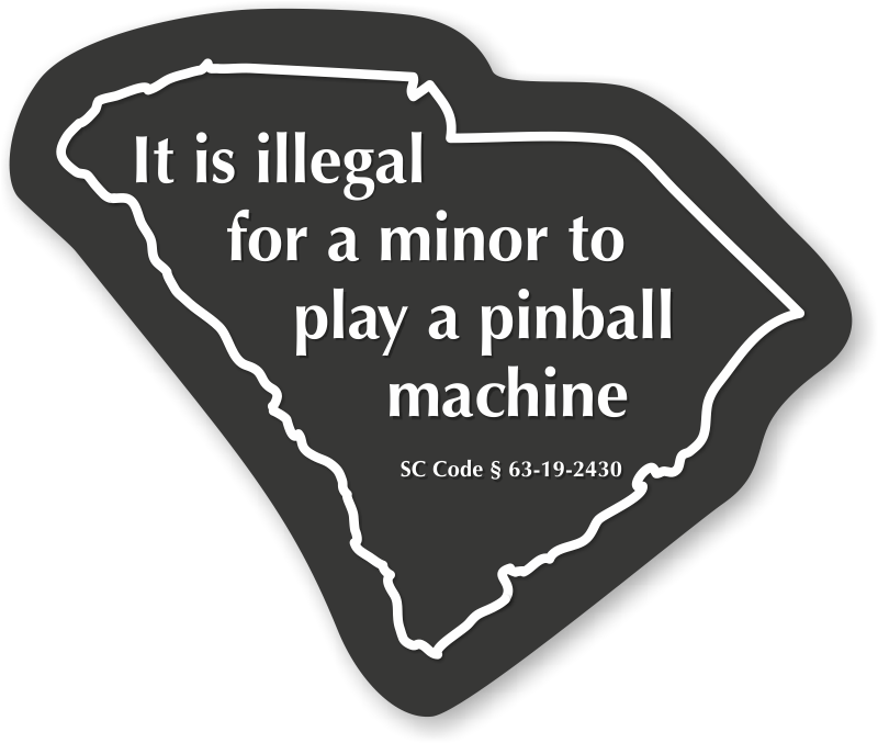 Illegal For Minor To Play Pinball Machine South Carolina - Illustration (800x800), Png Download