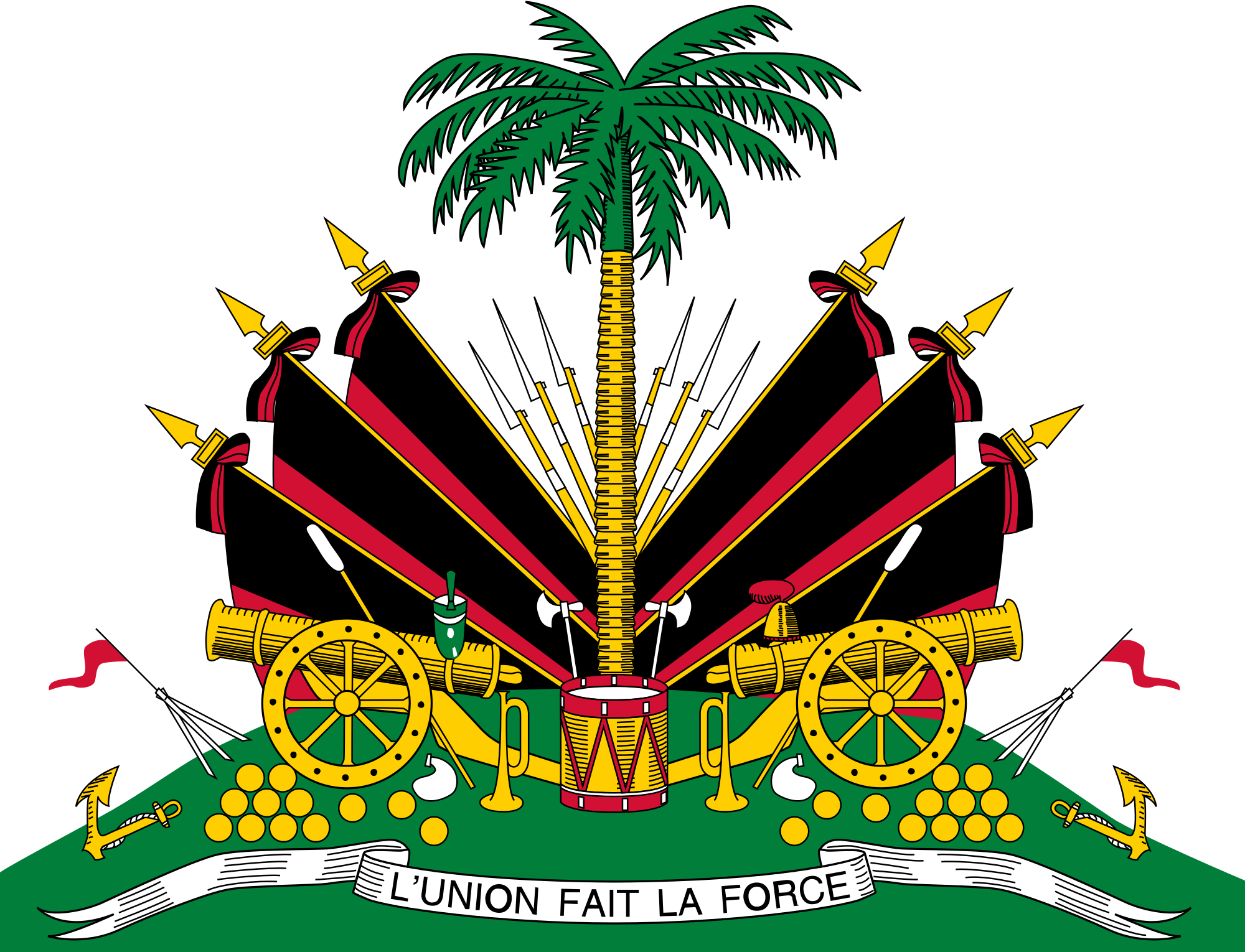 Open - Haiti Coat Of Arms (2000x1530), Png Download