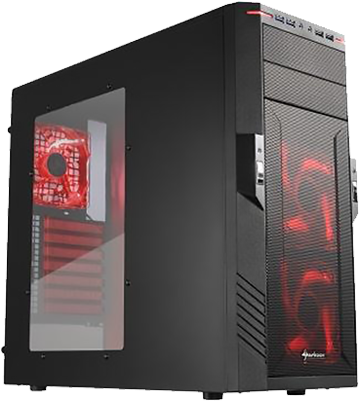 Red T28 Sharkoon Pc Gaming Tower Image - Sharkoon T28 Red (567x567), Png Download