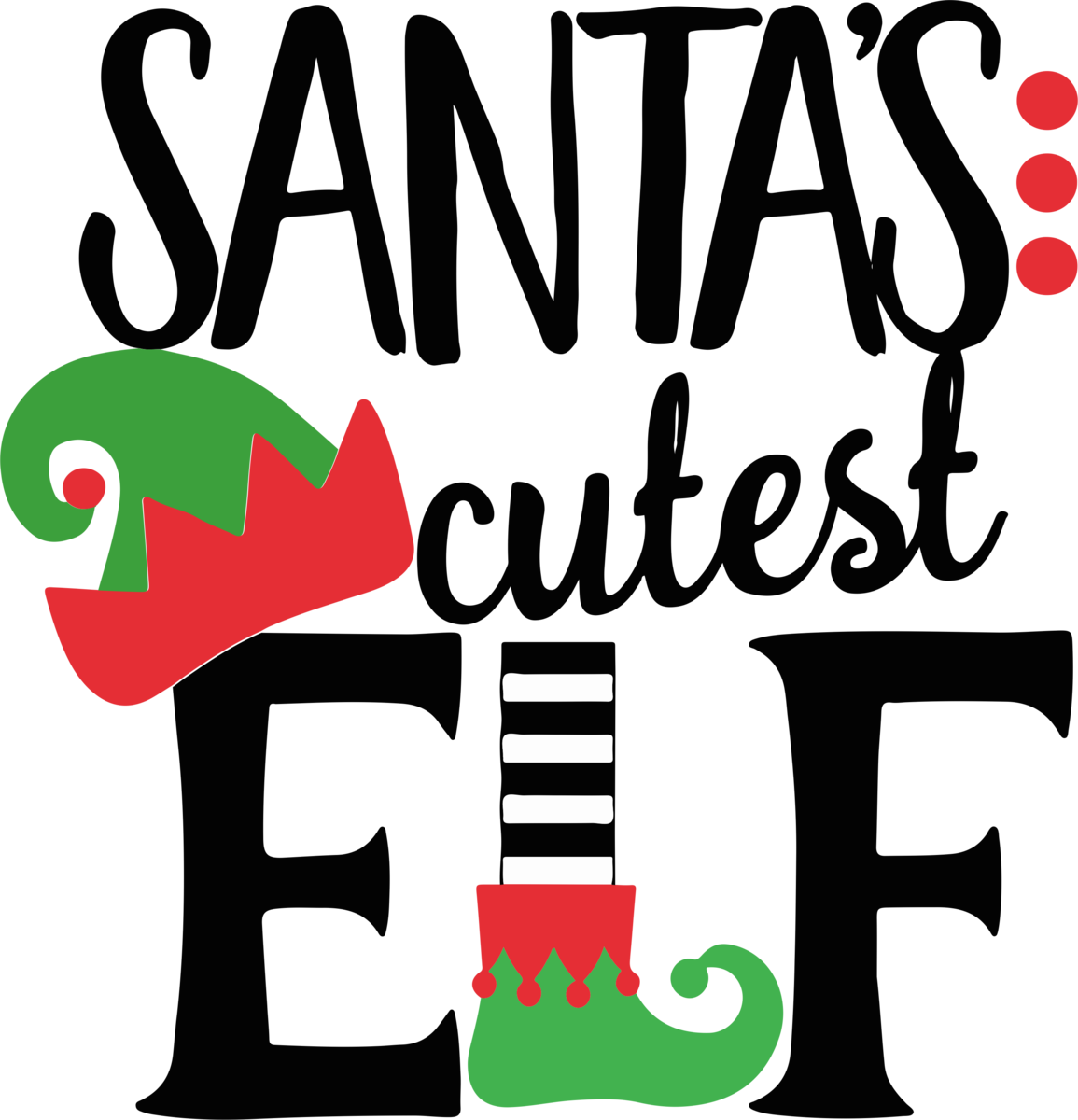 Santa's Cutest Elf (1155x1200), Png Download