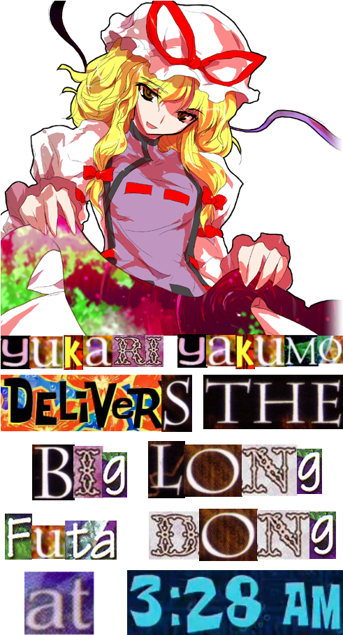 Delivers The - Yukari Yakumo Big Long Futa Dong (490x916), Png Download