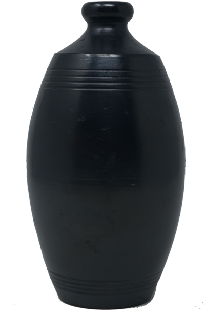 Black Pottery Oval Flower Vase - Vase (580x870), Png Download