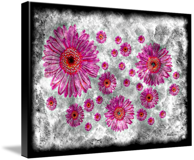 A Painting Digital Expressionism By Ricardos - 22a Abstract Floral Painting Digital Expressionism (650x536), Png Download