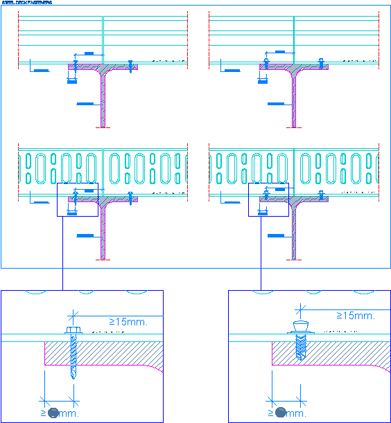 Steel Deck - Fasteners - Steel Deck Fastening Detail (584x630), Png Download