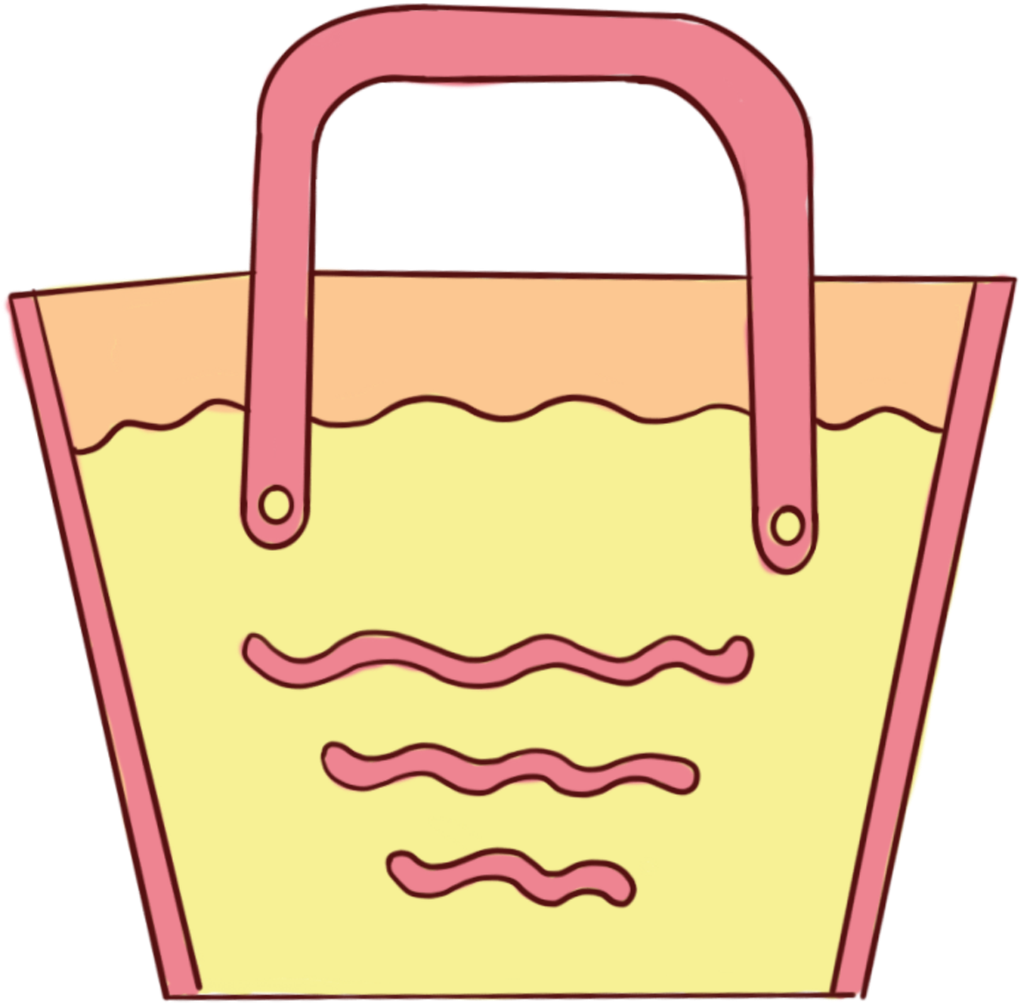 Hand Painted Cartoon Daily Necessities Bags Png And (2000x2000), Png Download