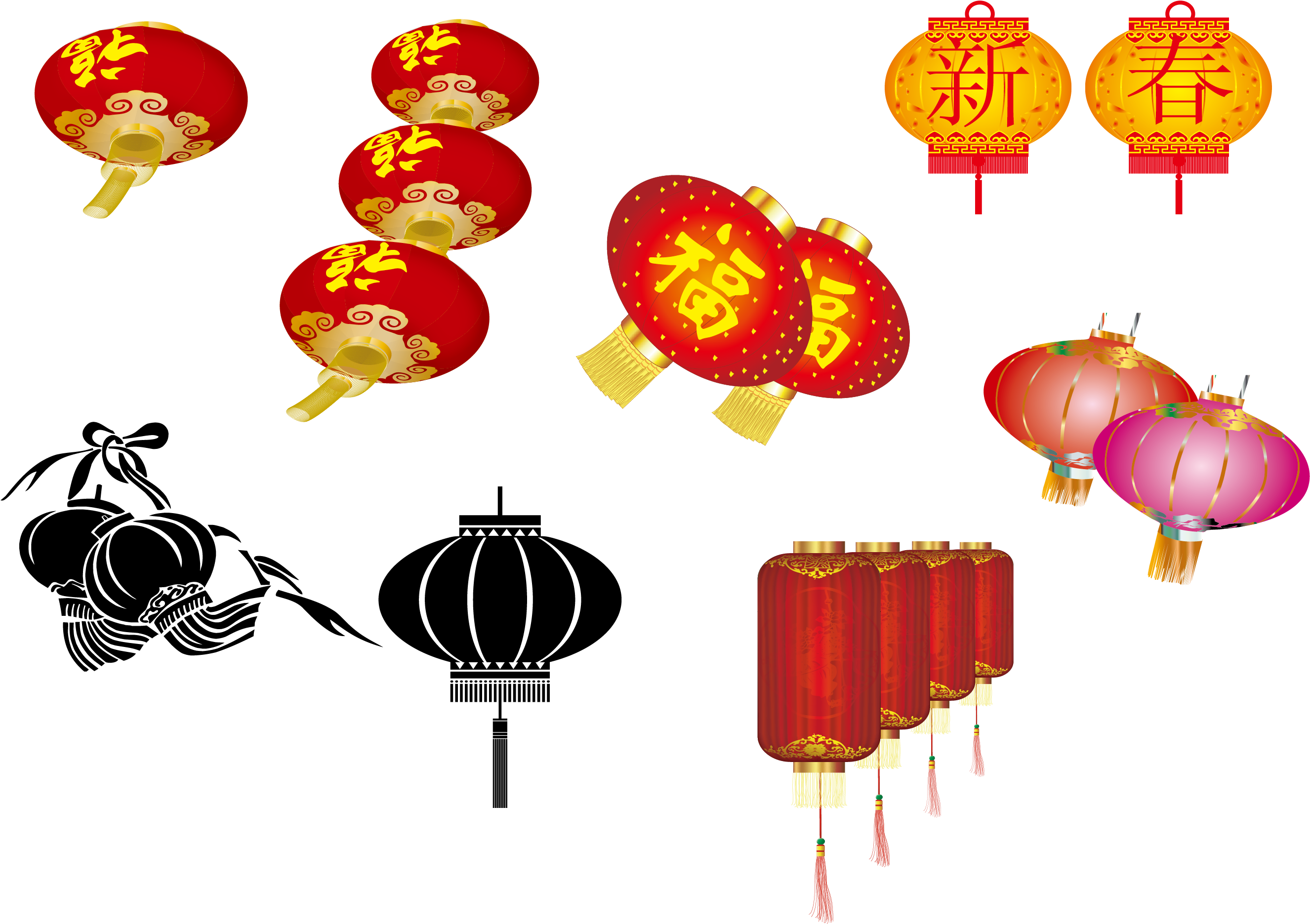 Chinese New Year Lantern Festival Eid Al Fitr Holiday - 灯笼 矢量 图 (3119x3119), Png Download
