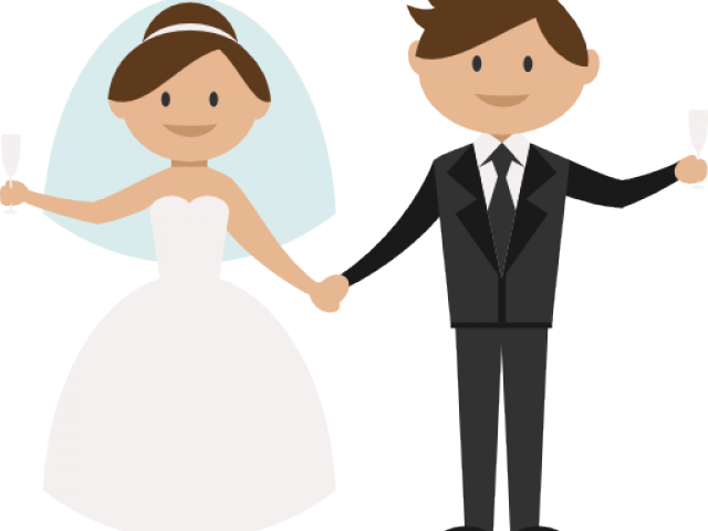 Bride And Groom Cartoon Png (640x480), Png Download
