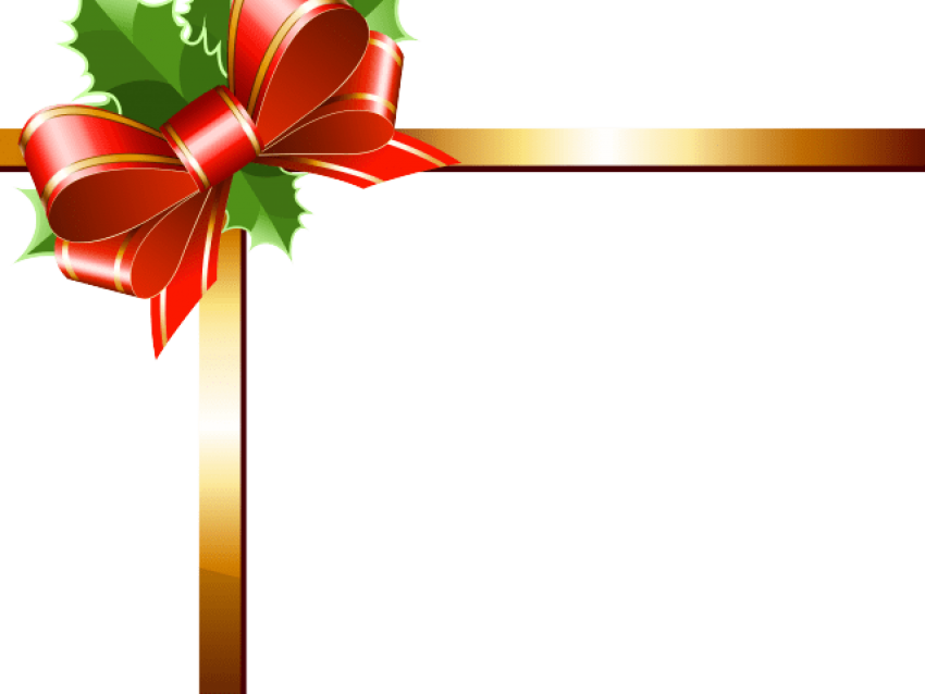 Free Png Download Gold Christmas Corner Border Png - Gold Christmas Ribbon Png (850x638), Png Download