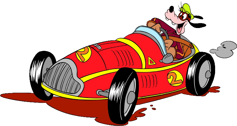 Mickey Mouse Clipart Race Car - Goofy Race Car (769x409), Png Download