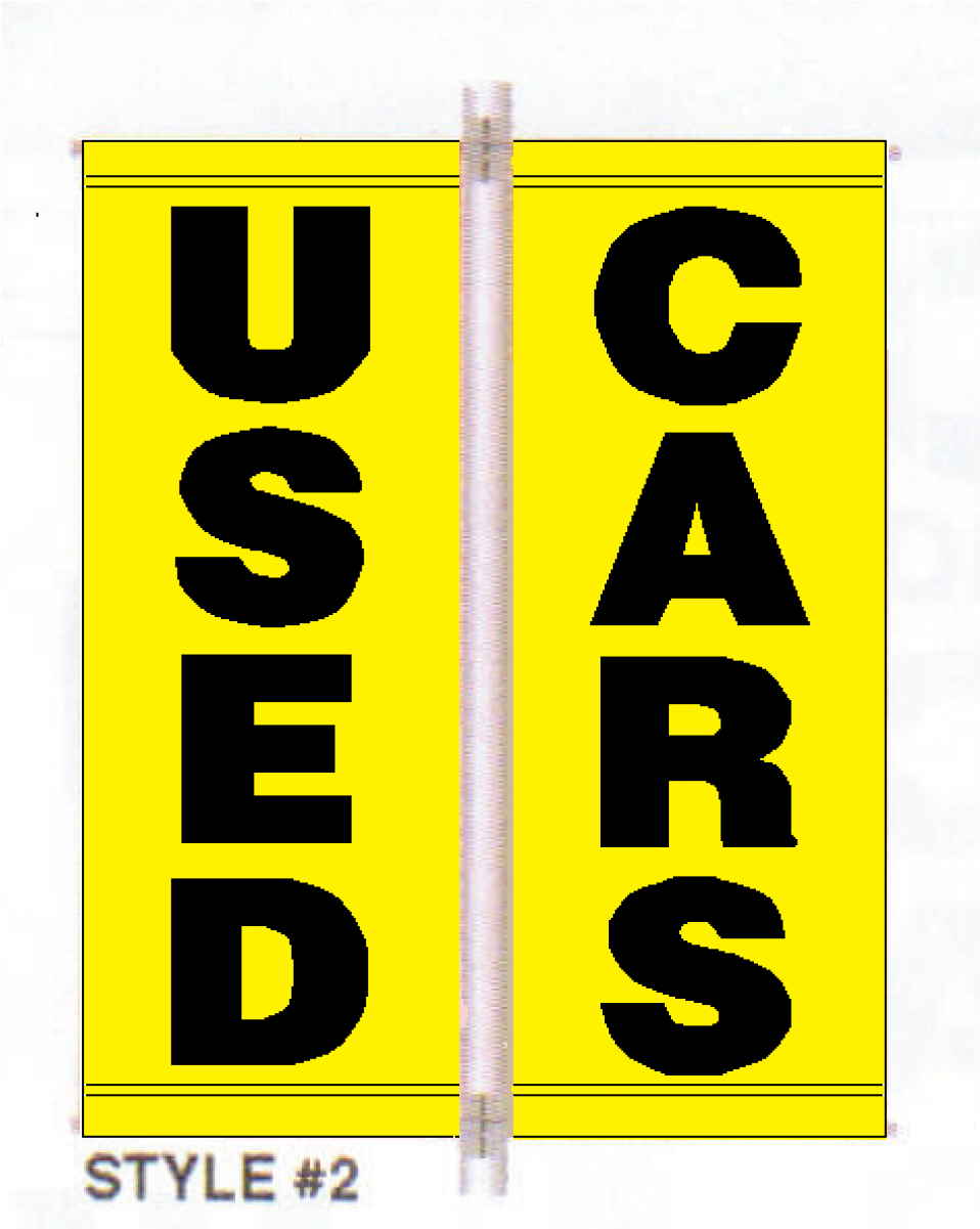 Used Cars Vinyl Pole Banner Set -yellow Background - Tv Style Rfactor (1200x1200), Png Download