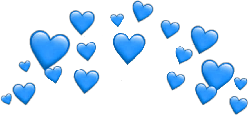 Heart Hearts Heartcrown Crown Filter Snapchat Blue - Heart Emoji Crown Png (1024x1024), Png Download