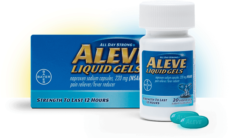 Aleve® Liquid Gels - Naproxen (808x494), Png Download