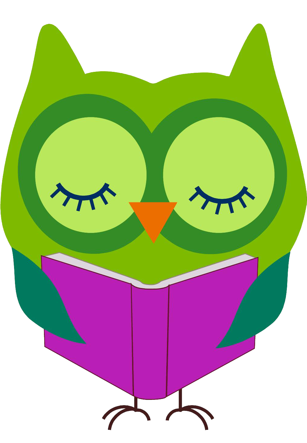 Working Clipart - Owl Reading Clipart (1016x1448), Png Download