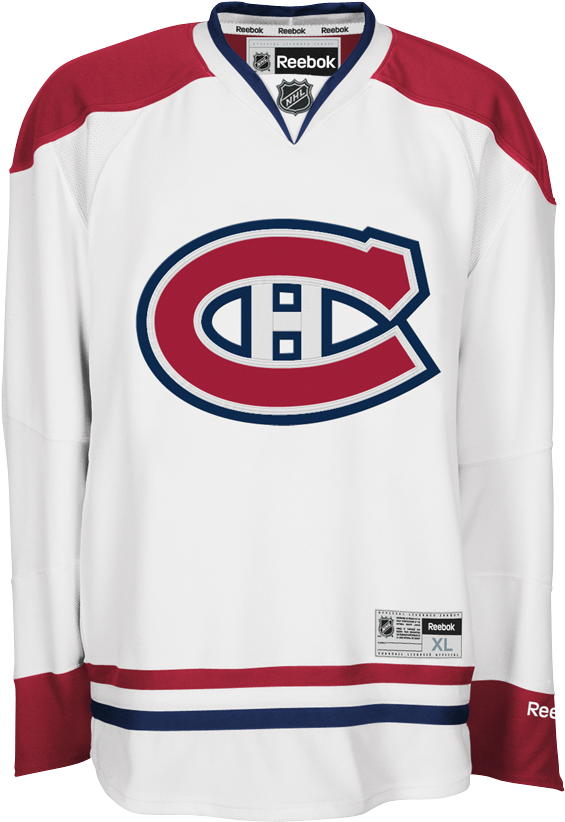 Montreal Canadiens White Jersey (850x850), Png Download