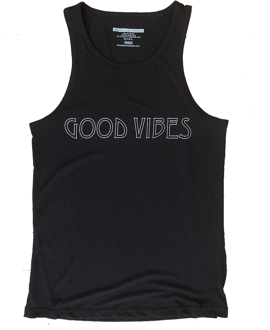 Good Vibes Racerback Black Tank Top - Active Tank (1225x1242), Png Download
