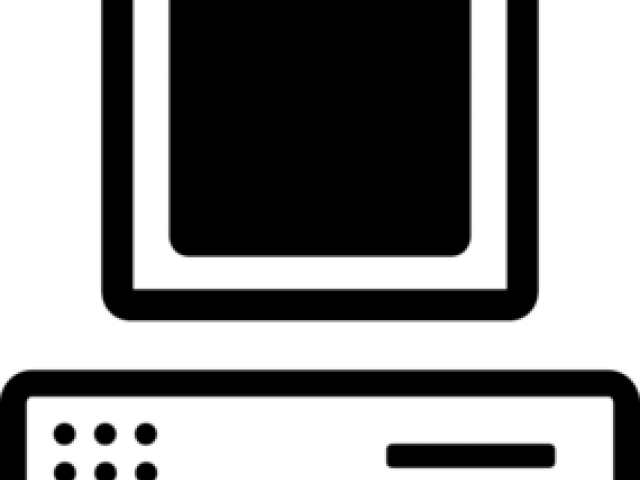 Silhouette Clipart Computer - Cartoon Computer Screen (640x480), Png Download