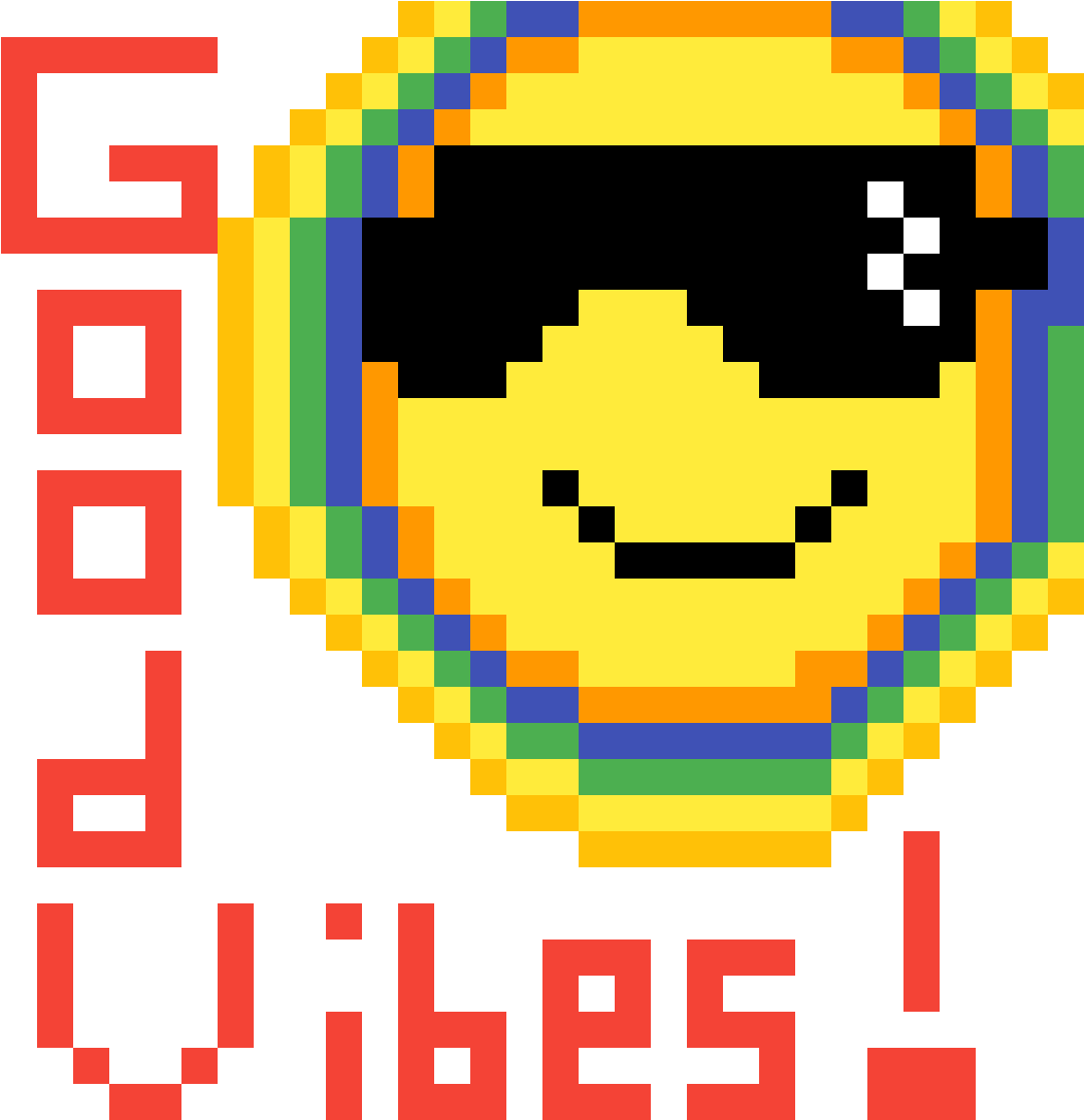 Good Vibes - Bendy Hama Beads (1184x1184), Png Download