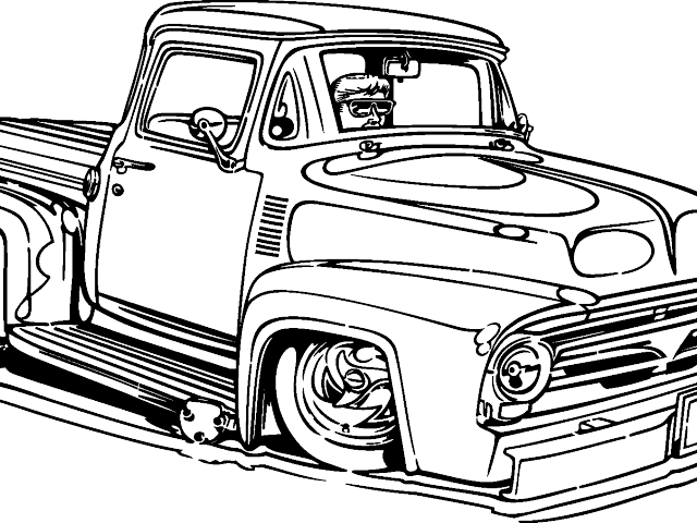 Classics Clipart Old Truck Line - Hot Rod Clip Art (640x480), Png Download