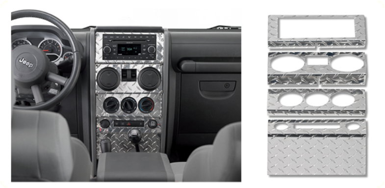 Warrior Products Dash Panel Overlay Power Windows Aliminum - Jeep 2008 Jk Dash (800x600), Png Download