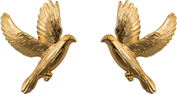 The Dove Earrings Gold - Gold Dove Png (1000x880), Png Download