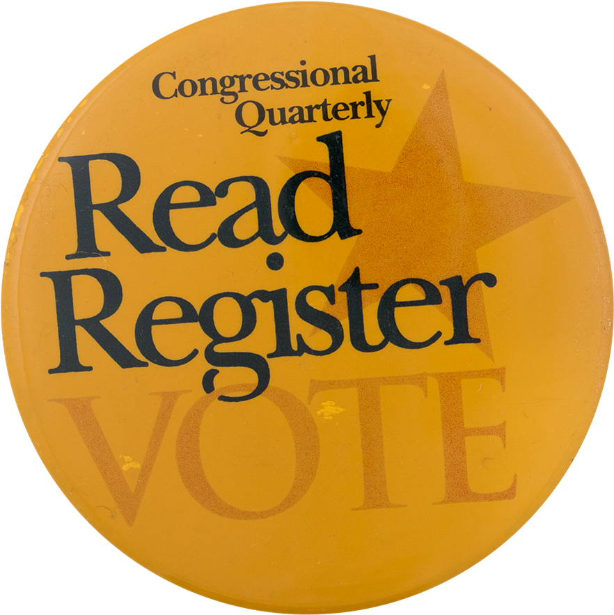 Read Register Vote Gold Cause Button Museum - Elmhurst College (1000x983), Png Download