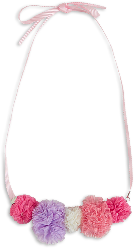 Necklace With Pom Poms Pink - Necklace (888x888), Png Download