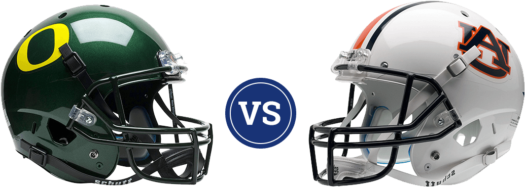 Oregon Vs Auburn - Football Helmet (1051x413), Png Download