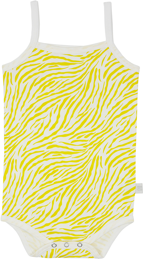 Zebra Print Yellow Singlet Bodysuit - Active Tank (644x878), Png Download