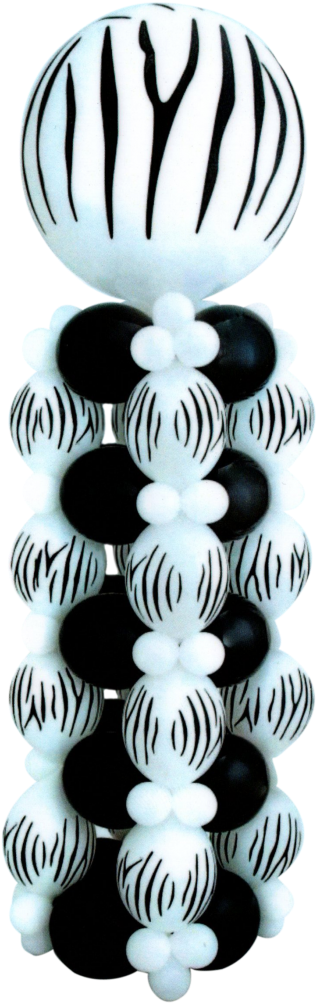 Zebra Print Tower - Cake (409x1024), Png Download