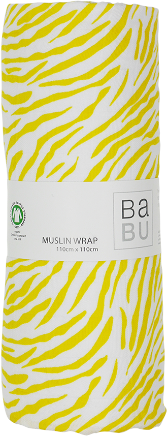 Muslin Wrap Zebra Yellow - Mobile Phone (644x878), Png Download