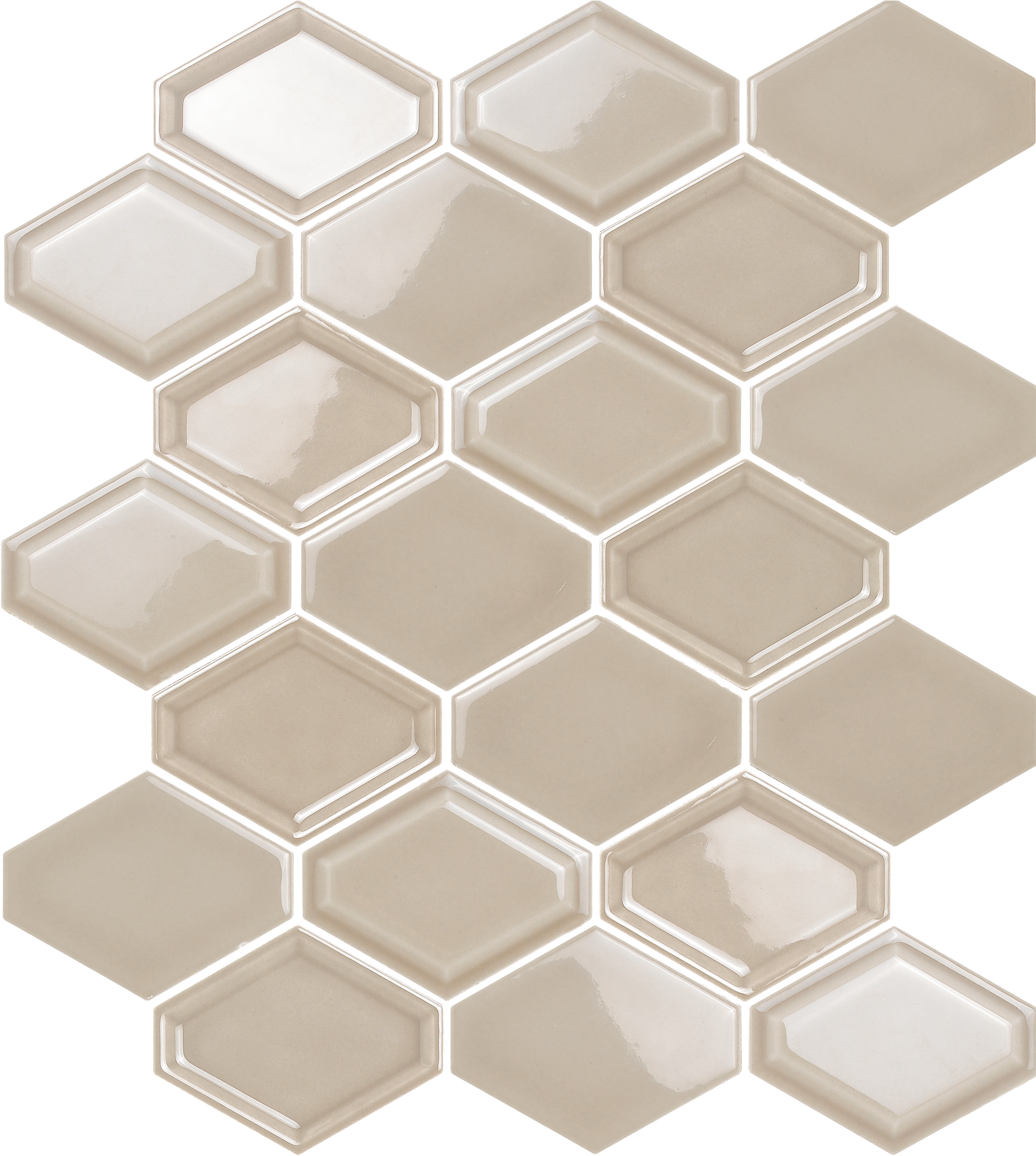 Steel Mosaic - Nova Hex Ceramic Tile Graphite (1959x2203), Png Download